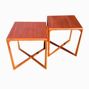 Mid-Century Danish Teak Domino Møbler Side Tables, 1960s, Set of 2