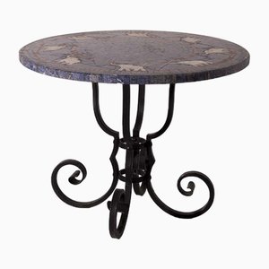 Vintage Italian Coffee Table with Marble Top, 1900s