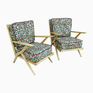 Set of Italian Beech Armchairs, 1950s