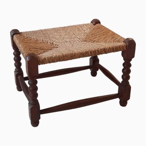 Wood and Rush Footstool, 1930s