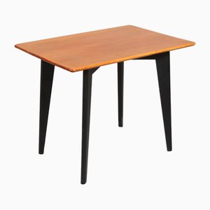 Table Basse Vintage en Teck avec Pieds Noirs de Nordiska Kompaniet Stockholm, Suède, 1960s