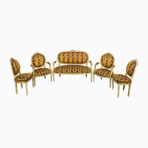 Louis XVI Lounge Set mit Love Knot, Frankreich, 5 . Set