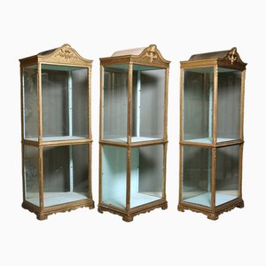 19th Century Gilded Wood Cabinets, Set of 3