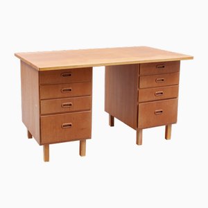 Scrivania vintage in teak con 8 cassetti, Svezia, anni '60