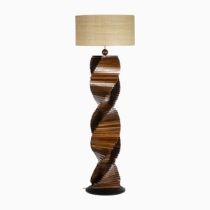 Pied de Lampe Sculptural en Bois. années 80