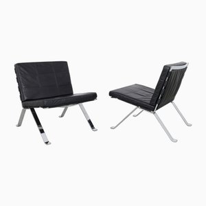 Model 1600 Lounge Chairs in Leather by Girsberger, 1960s, Set of 2