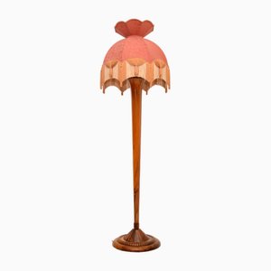 Lampada da terra Art Déco in noce, anni '30