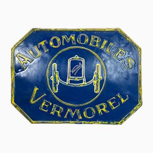 Insegna Vermorel Automobiles in metallo, Francia, anni '20