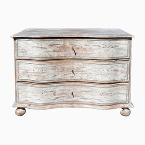 Commode à Tiroirs Baroque Gris Clair, 18ème Siècle