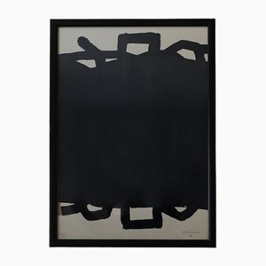 Eduardo Chillida, Composition, Original Lithograph on Cardboard, 1990s, Framed