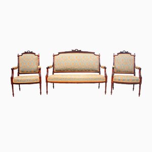 Living Room Set in Eclectic Style from the End of the 19th Century, France., 1880, Set of 3
