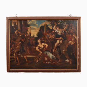 Künstler der römischen Schule, Die Entführung der Sabinerinnen, 1600er, Öl auf Leinwand