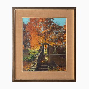 Día soleado de otoño, El jardín secreto, años 70, óleo sobre lienzo