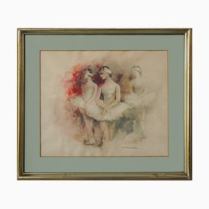 Montserrat Barta, Three Ballerinas, 1950s, Aquarelle