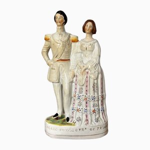 Figura de Staffordshire victoriana antigua grande, década de 1880