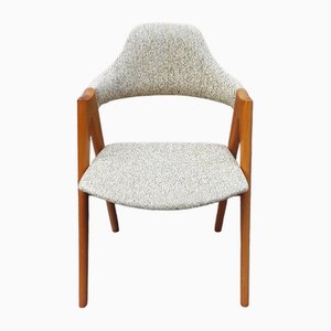 Vintage Danish Compass Chair in Yellow-Brown Oak with Accompanied Wool from Kai Kristianen for Sva Mobler, 1980s