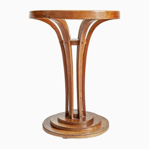 Round Side Table in Wood and Glass, 1920s