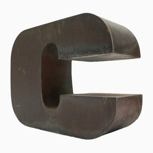 Mid-Century Modern Patinated Copper Letter C, Germany, 1960s-1970s