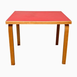 Mesa de comedor o escritorio Mid-Century en rojo de Alvar Aalto para Artek, años 60