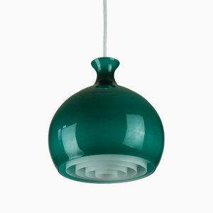 Lampada a sospensione in vetro di Helge Zimdal per Falkenbergs Lighting, anni '60