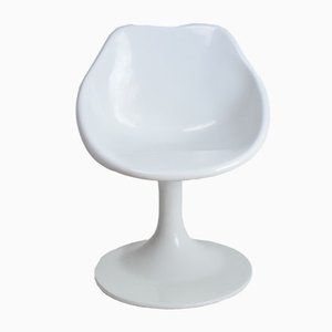 Fauteuil Space Age en Fibre de Verre Blanche, 1970s