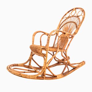 Rocking Chair en Bambou, Italie, 1970s