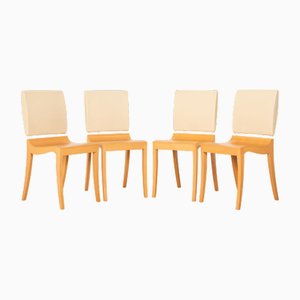 Finn Dining Chair in Wood and Leather from Ligne Roset, Set of 4