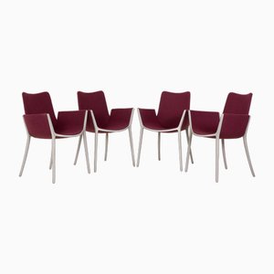 Burgundy Chairs from Cassina, Set of 4