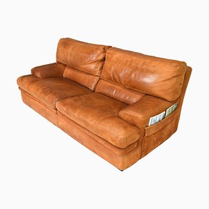 Sofa aus Cognacfarbenem Leder von Roche Bobois, Frankreich, 1970er