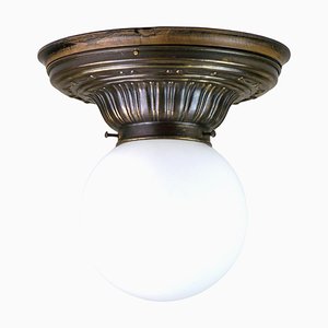 Antique Brass Ceiling Lamp, 1900