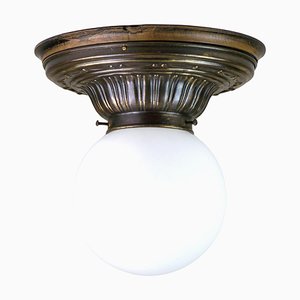 Lampada da soffitto antica in ottone, 1900