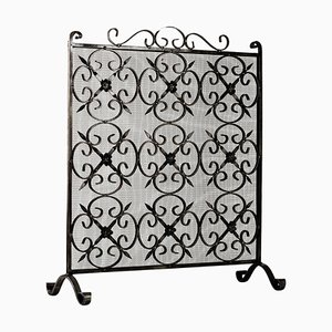 Victorian Gothic Revival Hand Forged Fire Screen, Late 19th Century