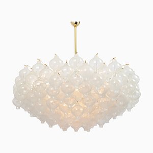 Lampadario Tulipano grande in vetro di Kalmar, anni '60