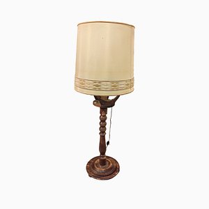 Lámpara de pie de nogal, siglo XIX