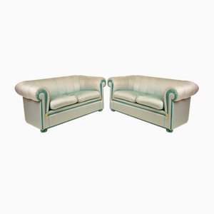 Set of Moiré Silk Sofas from Style Arte, 1980s