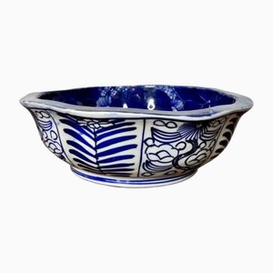 Antique Japanese Blue and White Porcelain Bowl, 1890s