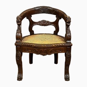 Chaise de Bureau Style Renaissance en Chêne