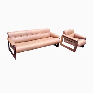 MP-185 Sofa and Lounge Chair by Percival Lafer, 1970s, Set of 2