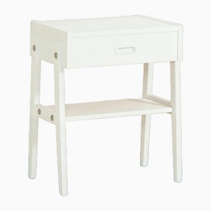 Table de Chevet Scandinave en Blanc Peint, 1960s