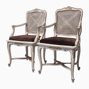 Regency Style Cane Armchairs, 19th Century, Set of 2