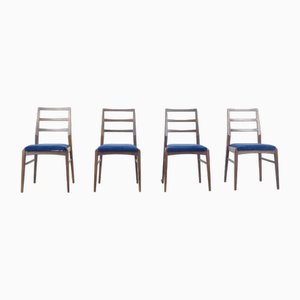Teak and Velvet Dining Chairs by Richard Hornby for Fyne Ladye, 1960s, Set of 4