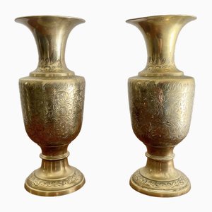 Vintage Brass Vases, Set of 2