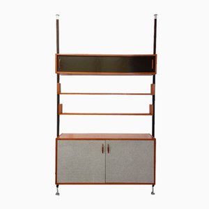 Vintage Teak, Metal and Melamine Shelving Library, 1960s