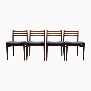 Scandinavian Wooden Dining Room Chairs, 1960s, Set of 4