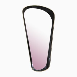 Large Mid-Century Wall Mirror with Black Rim Ornament, 1950s