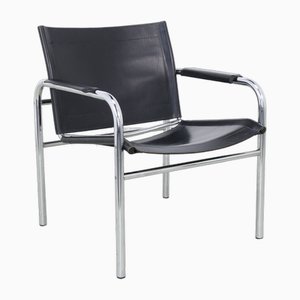 Klinte Armchair in Leather attributed to Tord Björklund for Ikea, 1980s