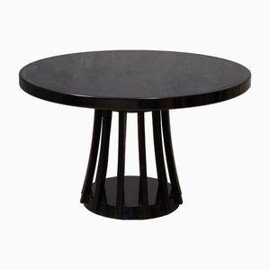 Round Black Wood Dinning Table by Angelo Mangiarotti, 1970