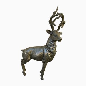 Escultura de ciervo, años 40 a 50, latón
