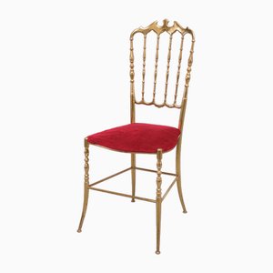 Silla Chiavari italiana de latón, años 70