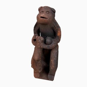 Horno de madera de terracota Konoha Saru Tree Leaf Monkey, Japón, años 70